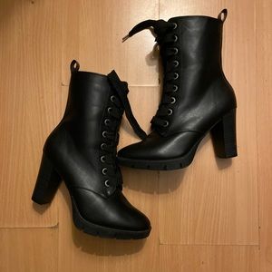 Black lace up boots